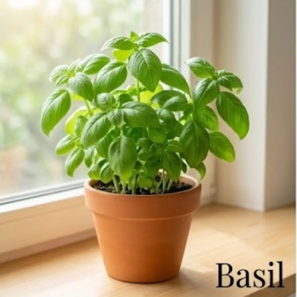 Fresh basil plant